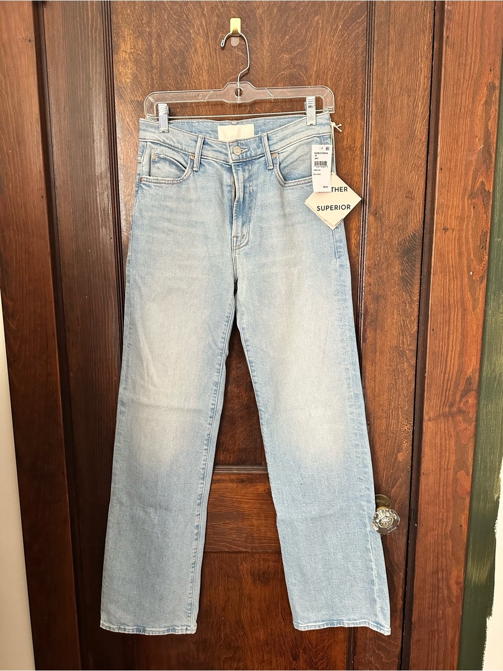 NWT Mother The Kick It Go Long Light Wash Straight Leg Women’s Jeans